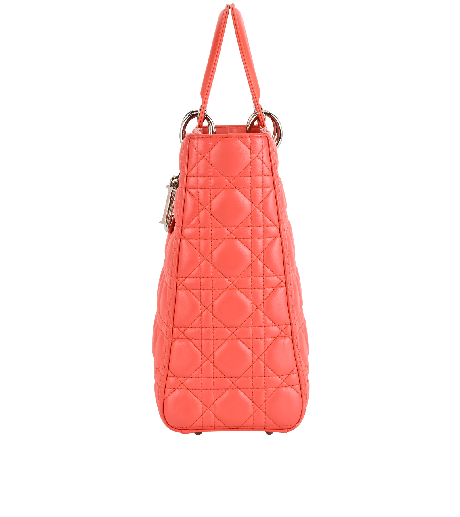 Large Lady Dior, &pound;1,700, Handbags, Orange, Leather, Bottom view